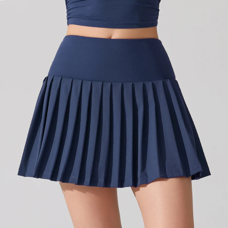 VITALINOVO Pleated Tennis Skirt for Women with Pocket Shorts Women's High Waisted Lightweight Athletic Golf Skorts Skirts Flowy - Buy online at  Vibe In Cart.