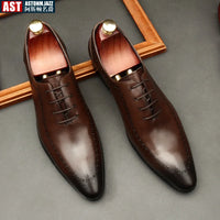 Italian Handmade Men's Oxford Shoes Real Calf Leather Black Brown Classic Brogue Business Wedding Dress Shoes For Men 2025 New - Buy online at  Vibe In Cart.