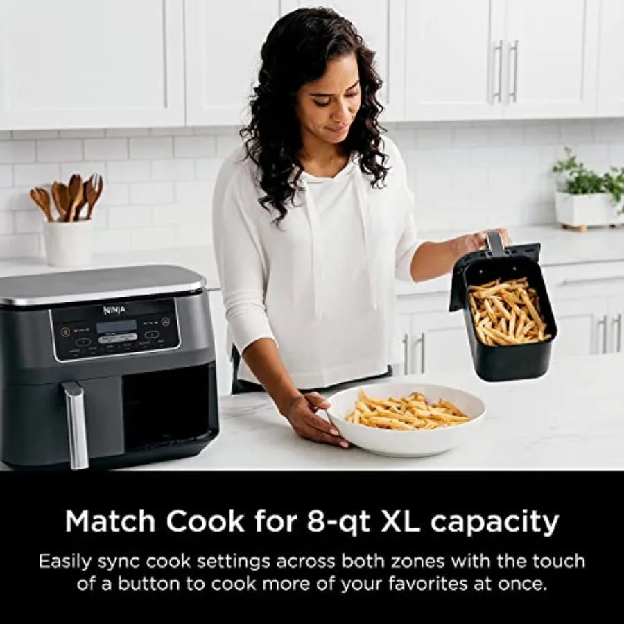 6in1 DualZone Air Fryer with Two Separate Baskets and 8Quart Capacity for Efficient Cooking in Multiple Kitchen Applications Id - Buy online at  Vibe In Cart.