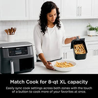 6in1 DualZone Air Fryer with Two Separate Baskets and 8Quart Capacity for Efficient Cooking in Multiple Kitchen Applications Id - Buy online at  Vibe In Cart.