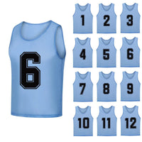 12 PCS Men's Football Pinnies Quick Drying Soccer Jerseys Youth with Numbers Basketball Team Practice Sports Training Vest - Buy online at  Vibe In Cart.