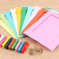 10Pcs DIY Craft Paper Photo Frame With Clips and Rope Wall Photo Frame Hanging Picture Album Home Decor Wedding Happy Birthday - Buy online at  Vibe In Cart.