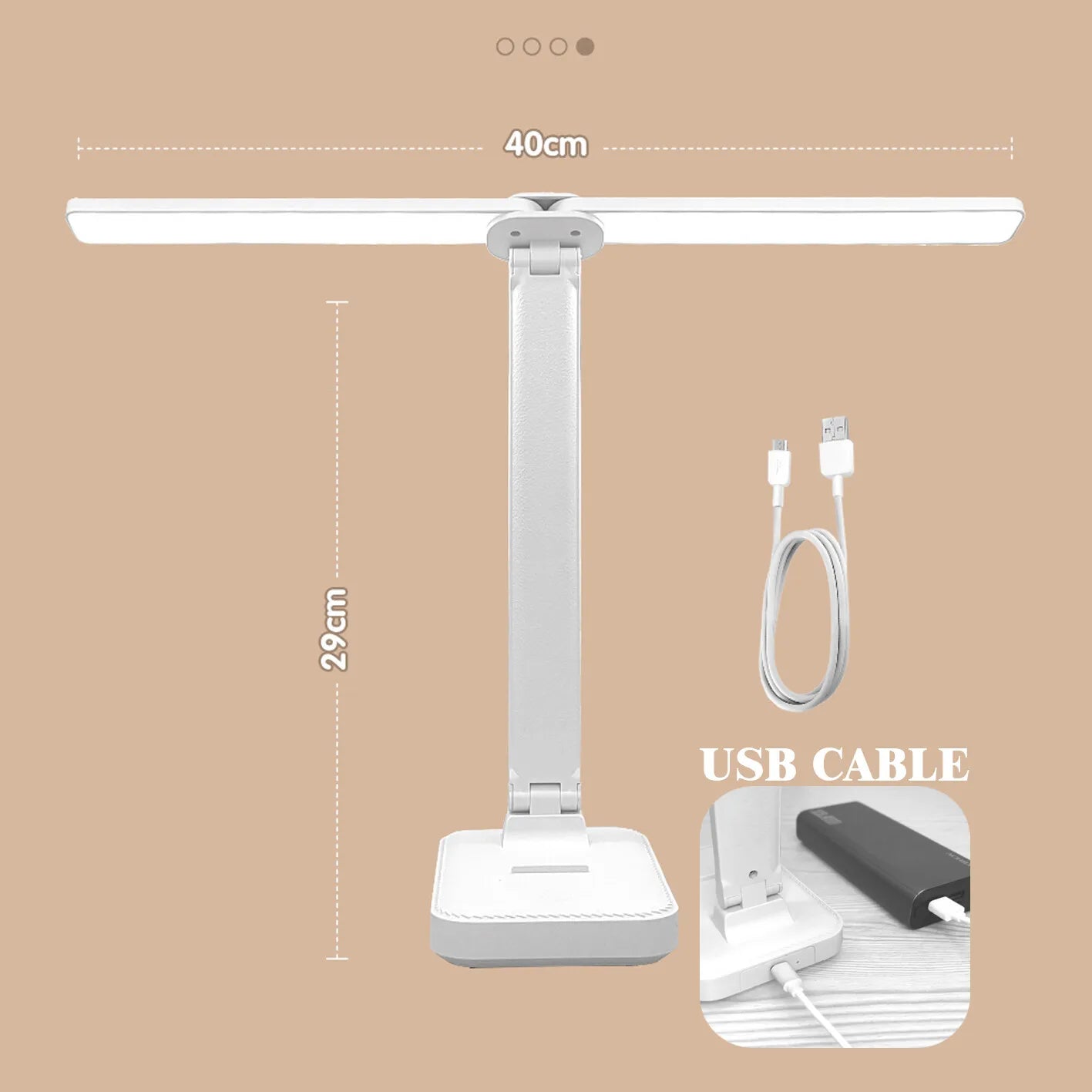 LED Desk Lamp 3 Levels Dimmable Touch Night Light USB Rechargeable Eye Protection Foldable Table Lamp For Bedroom Bedside Desk - Buy online at  Vibe In Cart.