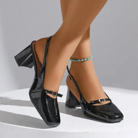 2026 New Spring Summer Thick High Heel Women Sandals Fashion Square Toe Singbacks Mules Shoes Ladies Elegant Dress Pumps - Buy online at  Vibe In Cart.