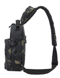 Men's Black Nylon Tactical Chest Bag with MOLLE System