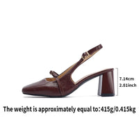 2026 New Spring Summer Thick High Heel Women Sandals Fashion Square Toe Singbacks Mules Shoes Ladies Elegant Dress Pumps - Buy online at  Vibe In Cart.