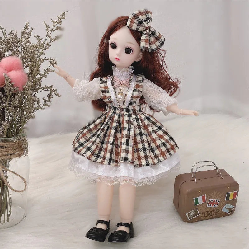 30cm Bjd Doll 12 Moveable Joints 1/6 Girl's Dress 3D Brown Eyes Toy with Clothes Shoes Kids Toys for Girl Children Gift - Buy online at  Vibe In Cart.