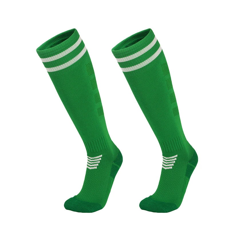 Polyester Knee High Breathable Soccer Socks for Adults and Kids