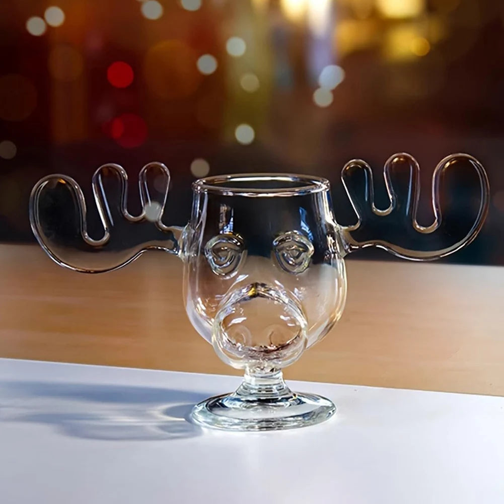 1/2/3PCS Christmas Elk Glass Cup 8Oz Milk Moose Mug Christmas Reindeer Head Beer Water Cup Xmas Holiday Party Drinkware Gifts - Buy online at  Vibe In Cart.