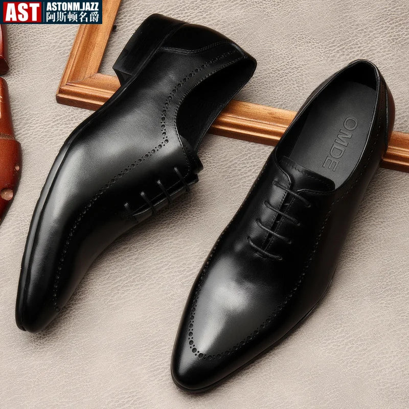 Italian Handmade Men's Oxford Shoes Real Calf Leather Black Brown Classic Brogue Business Wedding Dress Shoes For Men 2025 New - Buy online at  Vibe In Cart.