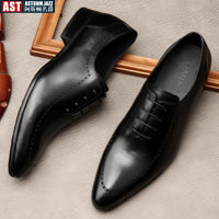 Italian Handmade Men's Oxford Shoes Real Calf Leather Black Brown Classic Brogue Business Wedding Dress Shoes For Men 2025 New - Buy online at  Vibe In Cart.