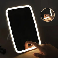 LED Makeup Mirror with Touch Sensor 3 Color Lighting  Adjustable Brightness Folding Tabletop Cosmetic Mirror with USB Charging - Buy online at  Vibe In Cart.