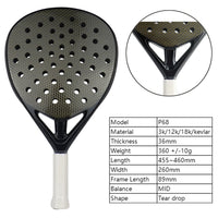 3K/12K Carbon Fiber Professional Tennis Padel Racket for Men Rough Surface with Eva Soft Memory Foam Core for Training - Buy online at  Vibe In Cart.