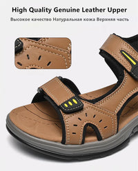 New Summer Genuine Leather Men Sandals Fashion Design Breathable Casual Shoes Men Soft Bottom Outdoor Beach Sandals Big Size 46 - Buy online at  Vibe In Cart.