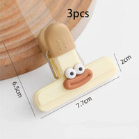 3pcs Creative Face Bag Sealing Clip Food Snack Clip Kitchen Tools Decorative Small Clip Refrigerator Plastic Food Bag Storage - Buy online at  Vibe In Cart.