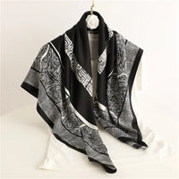 Women's Square Twill Scarf, 90x90 cm, for All Seasons