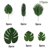 Artificial Tropical Palm Leaves Hawaiian Luau Jungle Party Golden Stems Leaf Decoration Table Wedding Birthday Decor Fake Plants - Buy online at  Vibe In Cart.
