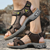 New Summer Genuine Leather Men Sandals Fashion Design Breathable Casual Shoes Men Soft Bottom Outdoor Beach Sandals Big Size 46 - Buy online at  Vibe In Cart.