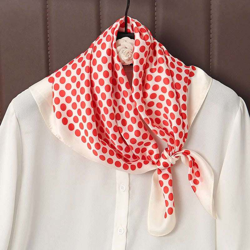 Square Satin Silk Scarf for Women, Casual All Seasons