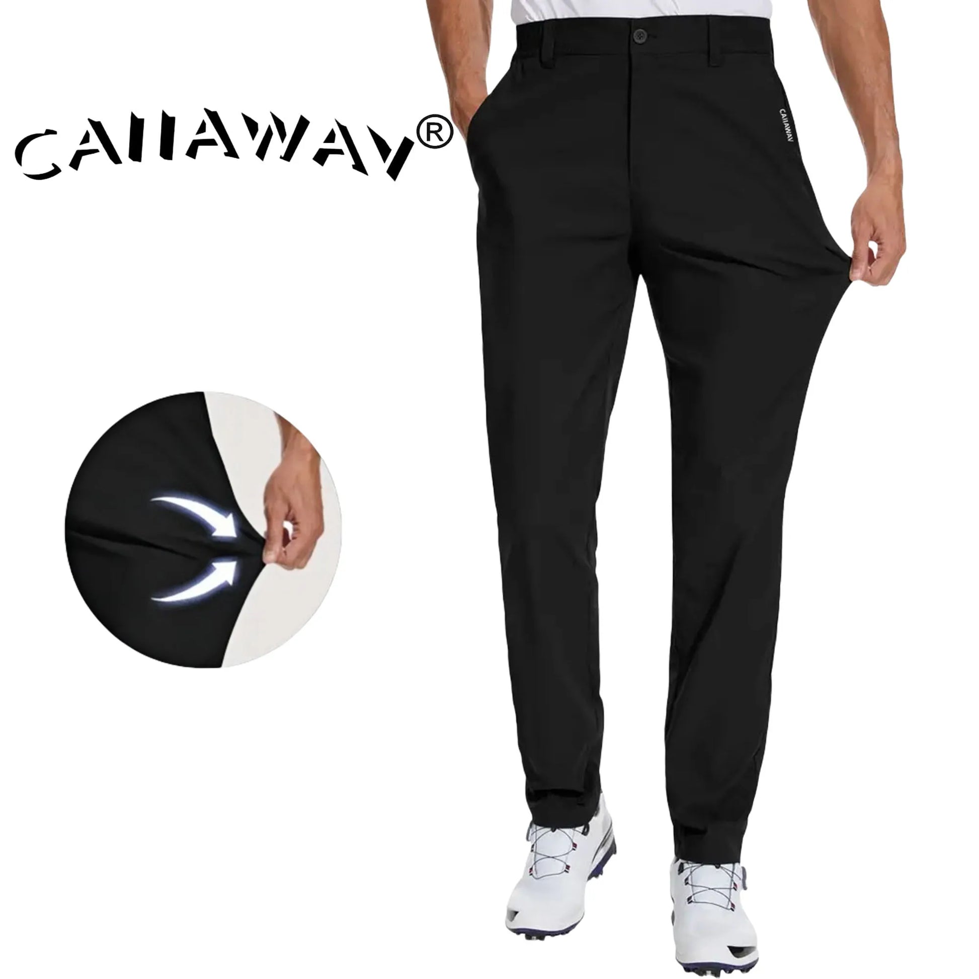 Men's Full Length Slim Fit Breathable Polyester Golf Pants