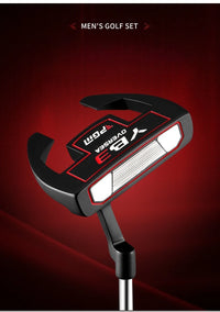 Men's Right-Handed Golf Putter with Aiming Line in Black and Red