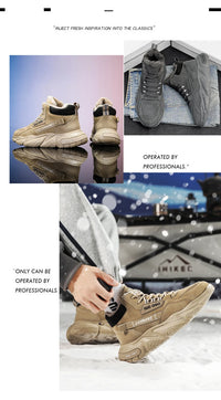 New autumn and winter high top and plush thick cotton shoes for men, casual, non slip, thick soled, cold resistant, warm cotton - Buy online at  Vibe In Cart.