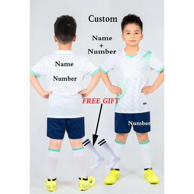 Boys Football Jersey tracksuit Child Soccer Sports Uniforms Kids Play Ball Sportswear Kits vest children's football suit Socks 1 - Buy online at  Vibe In Cart.