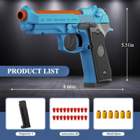 Plastic Toy Pistol Gun for Ages 14+ with Continuous Firing and Soft Bullets