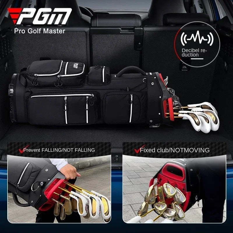 Travel Golf Bag with Fixed Club Holder, Nylon Material
