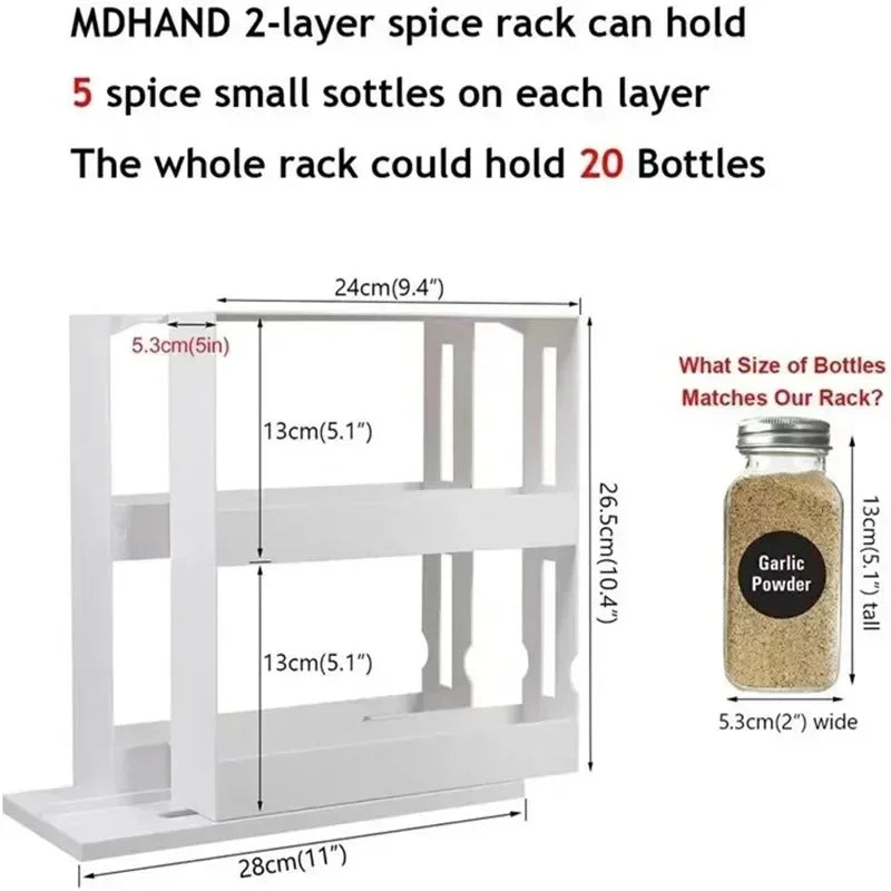 Multi-Function 2 Tier Rotate Spice Storage Rack Seasoning Swivel Storge Organizer Shelf kitchen bathroom creative household item - Buy online at  Vibe In Cart.