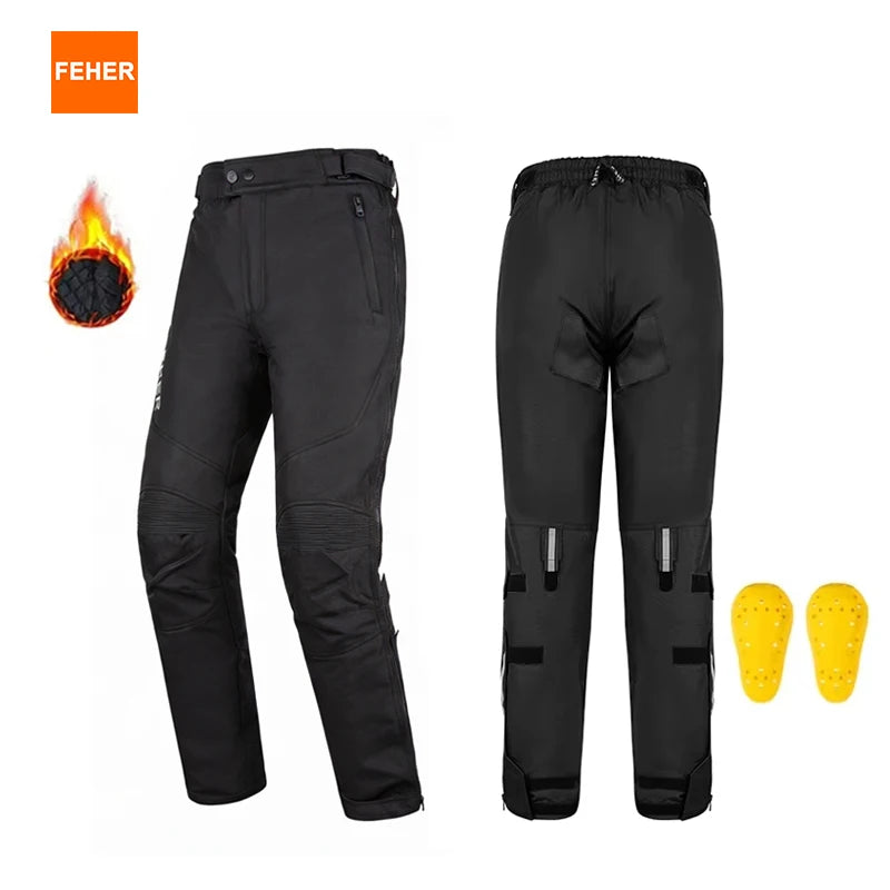 Winter Motorcycle Pants For Men And Women, Black, Quick Release, Waterproof
