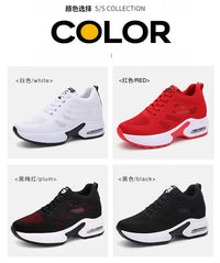 Women's Platform Mesh Lace-Up Sneakers Medium Heel