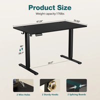 JHK Electric Standing Computer Desk Height Adjustable Workstation Ergonomic Work Table with Metal Frame For Home Office - Buy online at  Vibe In Cart.