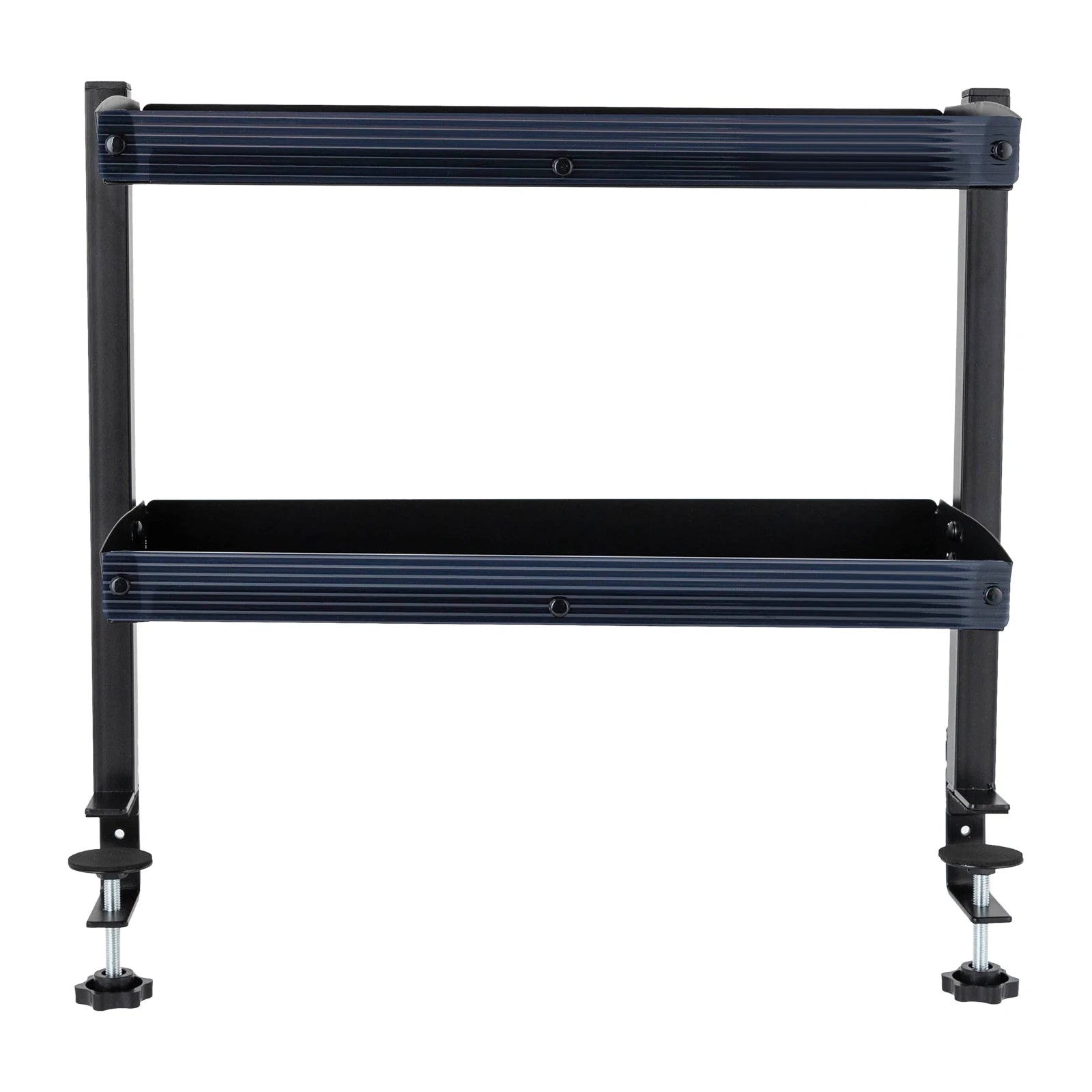 2-Tier Clamp-On Metal Desk Shelf, Black, 44x39x15 cm