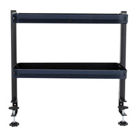 2-Tier Clamp-On Metal Desk Shelf, Black, 44x39x15 cm