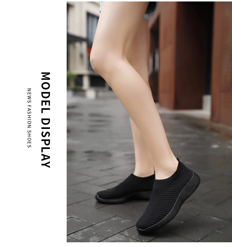 Women's Solid Color Sneakers Breathable Mesh Woven Outdoor Lightweight Low Top Walking Running Sports Socks Shoes - Buy online at  Vibe In Cart.