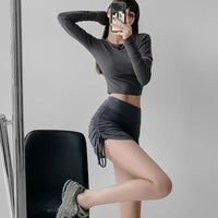 Xpqbb Women Summer Mini Skirts Drawstring Sexy High Waist Wrapped Hip Skirt Female Wild Solid Folds Slim Elastic Shorts Skirts - Buy online at  Vibe In Cart.