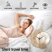Modern Simple Silent Wall Clock, Moon Design - Quartz Movement, Wooden Material, for Bedroom, Living Room or Office Decoration - Buy online at  Vibe In Cart.