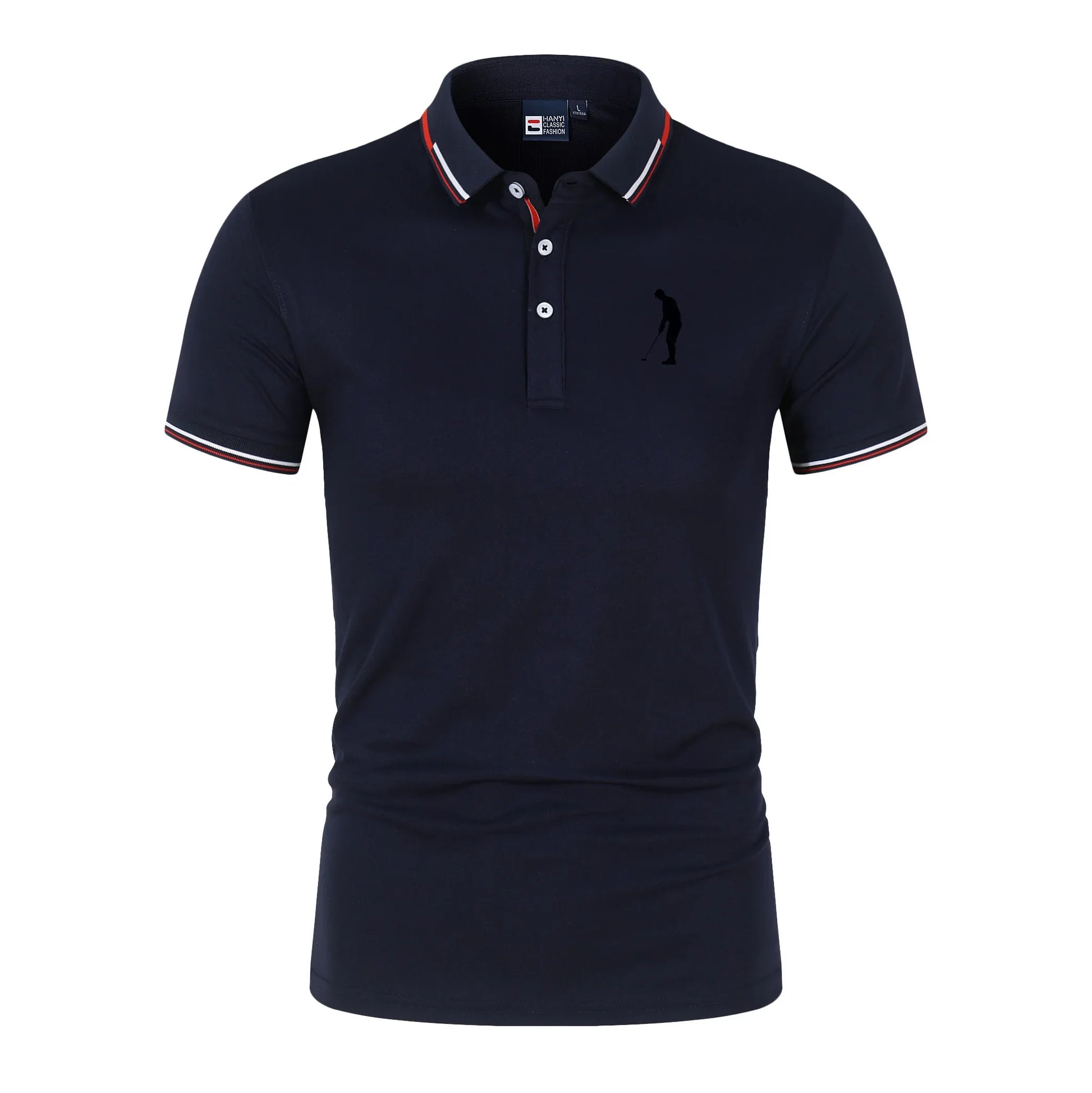Men's Short Sleeve Turn-Down Collar Polyester Polo Shirt