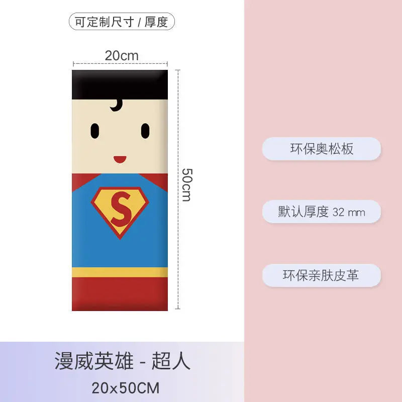 Wooden Children's Bed Headboard with Anti-Collision Panels and 3cm Height