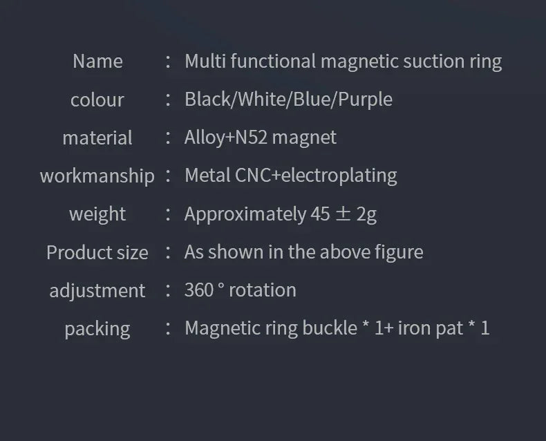 Universal Double Sided Magnetic Phone Ring Holder with Folding Stand