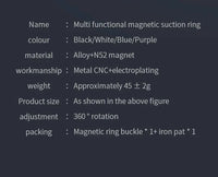 Universal Double Sided Magnetic Phone Ring Holder with Folding Stand