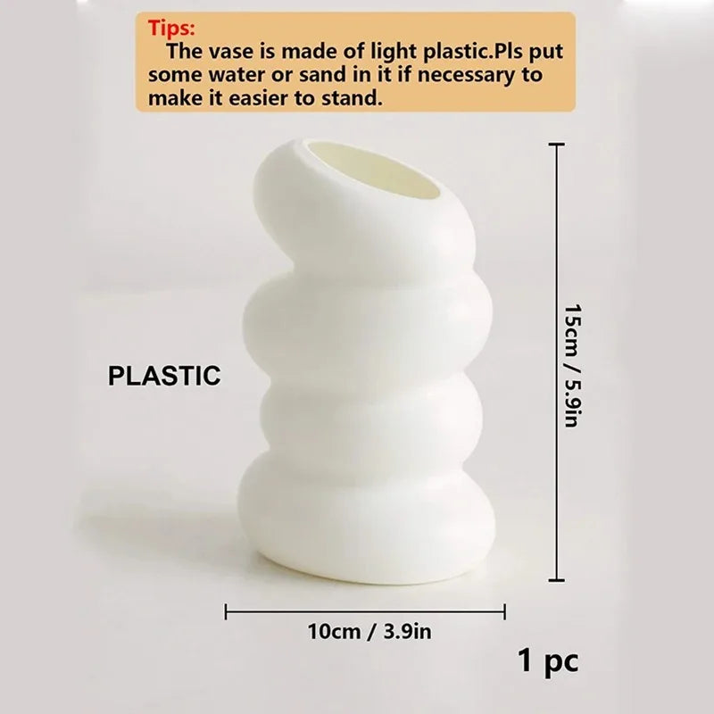 1PC Plastic Spiral White Vase Nordic Creative Flower Arrangement Container For Kitchen Living Bedroom Home Decoration Ornament - Buy online at  Vibe In Cart.