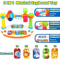 Baby Piano Toys Kids Rotating Music Keyboard Light Sound, Musical Toy for Toddlers,Early Educational Music Toy Gift For Birthday