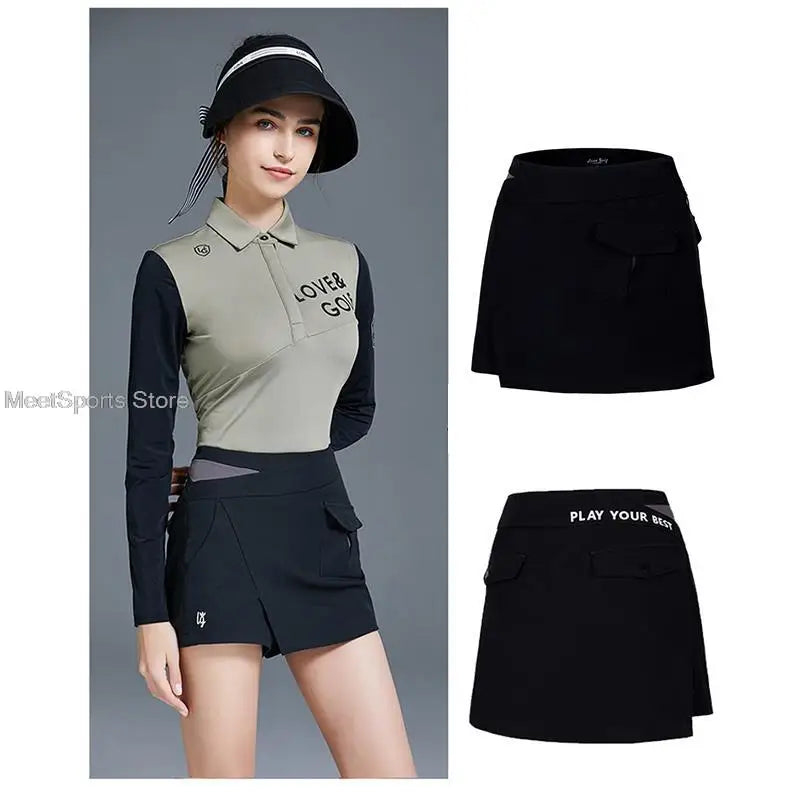 Love Golf Skirt Ladies Quick-Drying Slim Shorts Korea High Waist Golf Women's Skirts Irregular Leisure Skort Female Sports Wear
