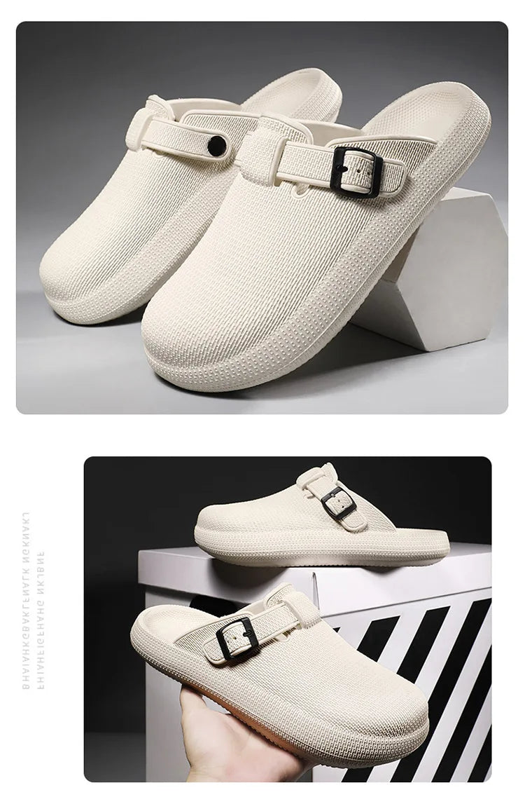 Men's EVA Waterproof Non-Slip Slippers with Low Heel