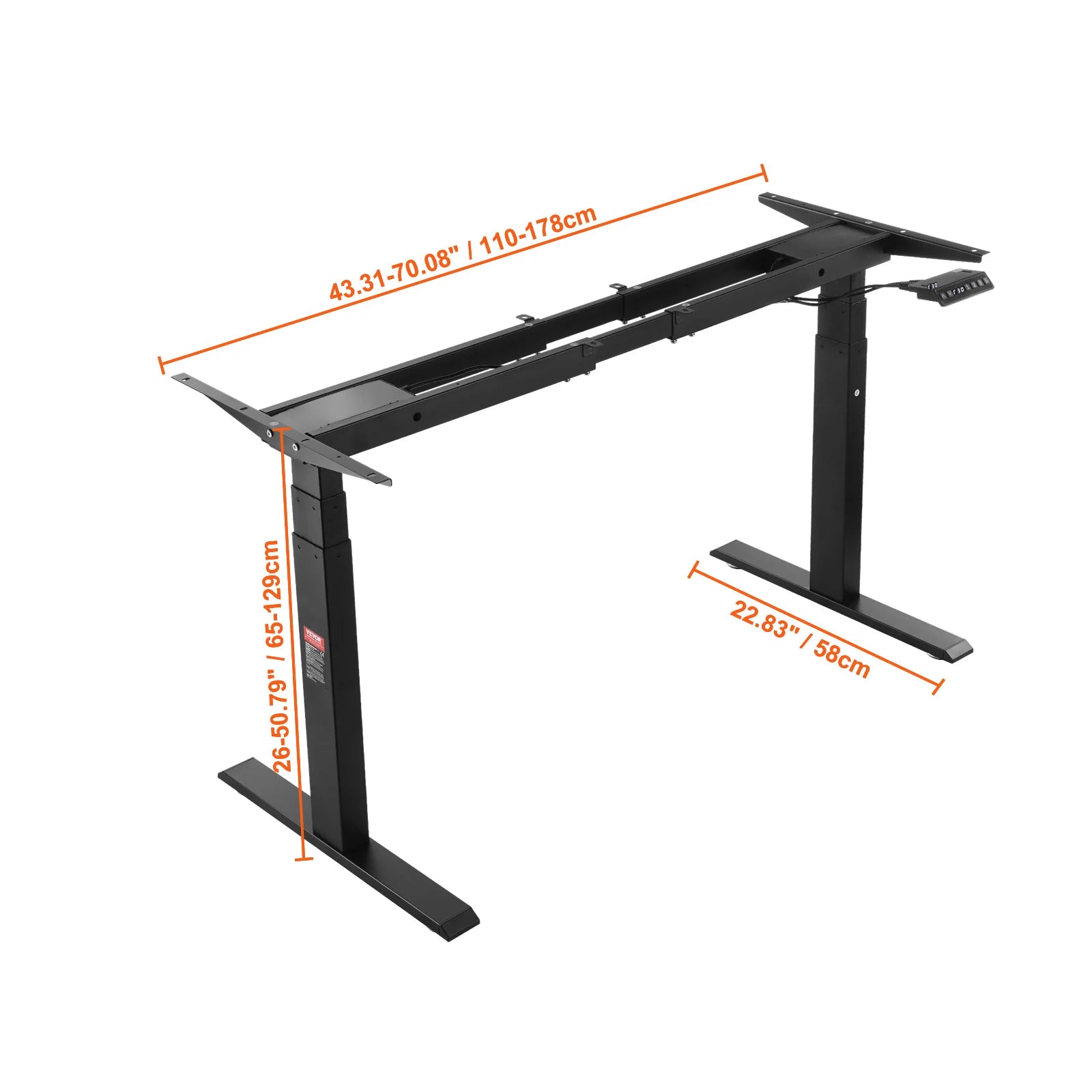 Electric Adjustable Height Standing Desk Frame Carbon Steel
