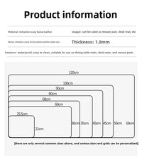 Waterproof Leather Desk Mat for Computer, Non-Slip and Easy to Clean