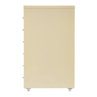 Lockable Rolling Metal File Cabinet| 6-Drawer Home Office Document Storage Container with Wheels| Off-white/Green/Yellow - Buy online at  Vibe In Cart.