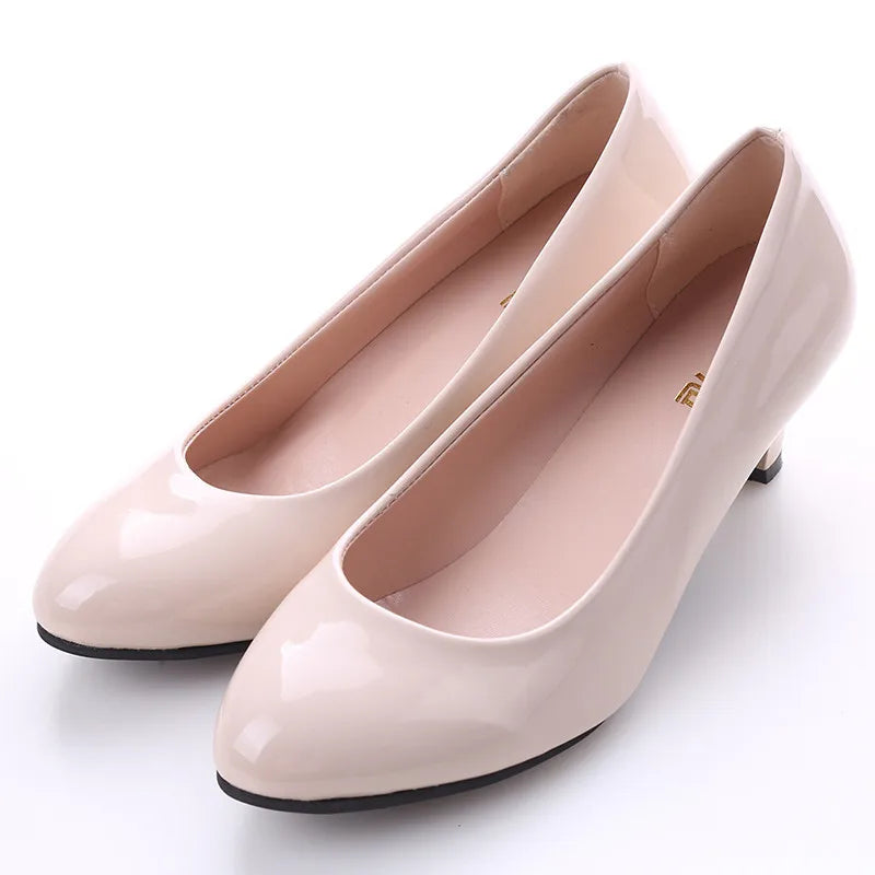 Women's High Heel Pumps with Thin Heels and Slip-On Design